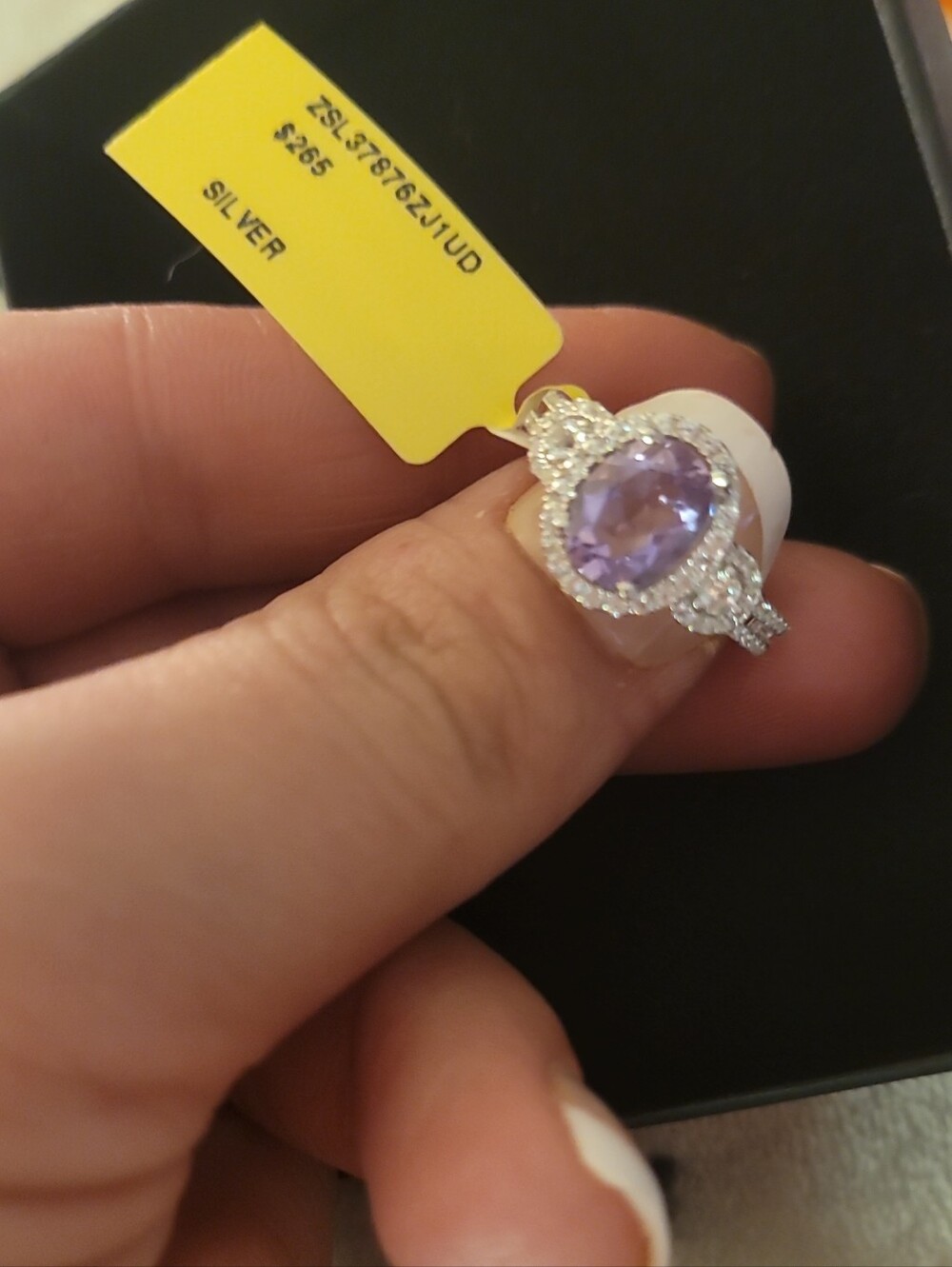 Fine Sterling Silver Stamped 925 with a genuine, natural Amethyst stone